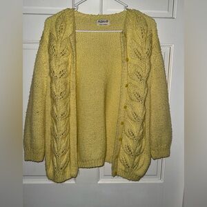 Yellow Cable Knit Women's Sweater